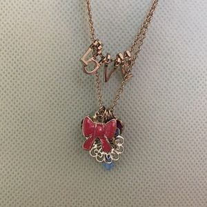 Double Layer Silver Fashion Necklace Personalize by Changing Words Kids Jewelry